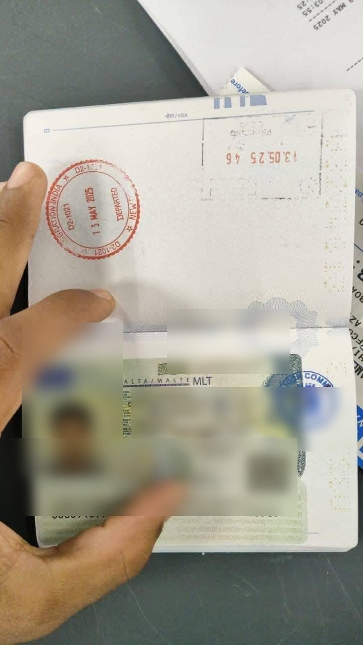 Approved Schengen Visa for Malta, personal details blurred