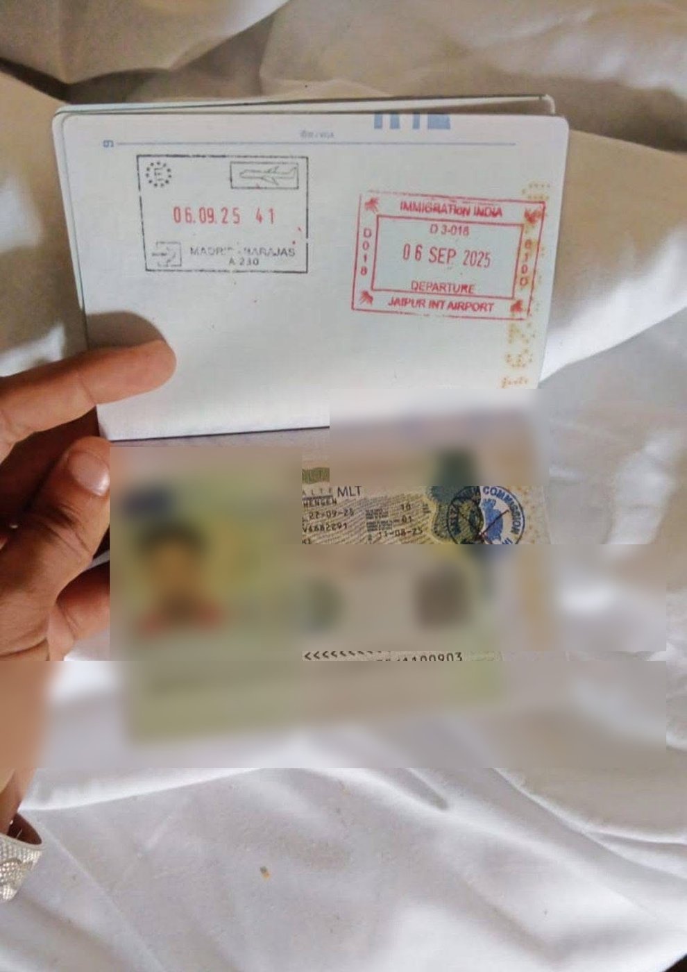 Approved Tourist Visa for Malta, personal details blurred