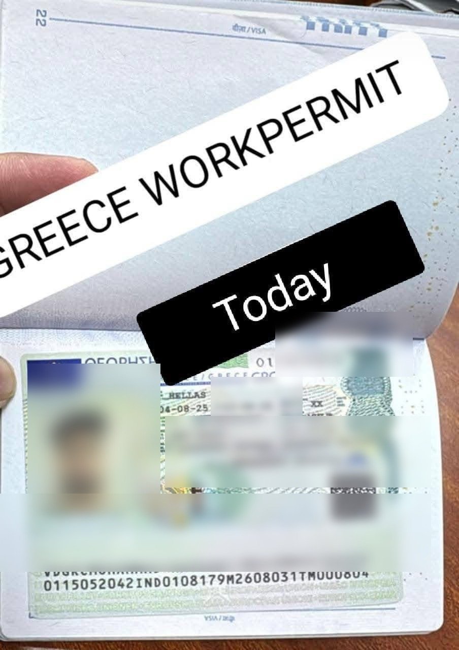Approved Greece work permit processed by Saarthi Global Solutions