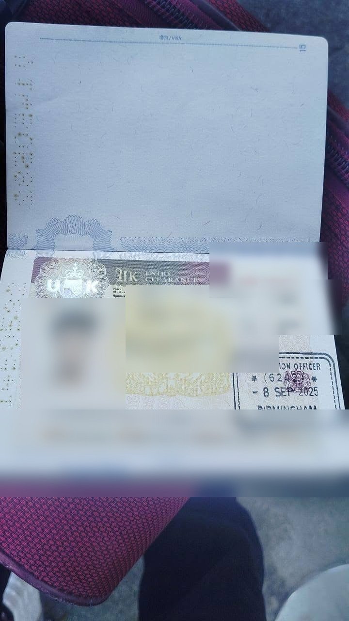 Approved Visit Visa for United Kingdom, personal details blurred