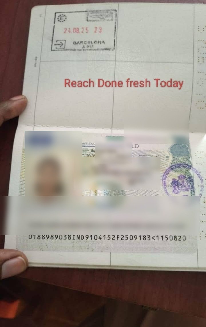 Approved Schengen Visa for Netherlands, personal details blurred